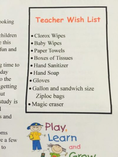 Teacher Wish List
